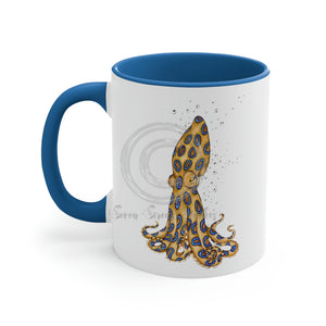 Blue Ring Octopus And The Bubbles Art Accent Coffee Mug 11Oz /
