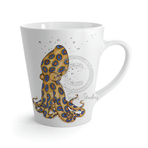 Blue Ring Octopus And The Bubbles Art Latte Mug 12Oz Mug