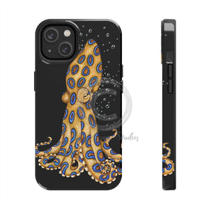 Blue Ring Octopus And The Bubbles Black Art Case Mate Tough Phone Cases Iphone 14