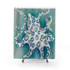 Blue Ring Octopus Art Shower Curtain 71X74 Home Decor