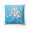 Blue Ring Octopus Art Square Pillow Home Decor