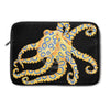 Blue Ring Octopus Black Watercolor Laptop Sleeve 13