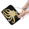 Blue Ring Octopus Black Watercolor Laptop Sleeve
