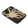Blue Ring Octopus Black Watercolor Laptop Sleeve