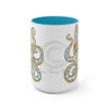 Blue Ring Octopus Ink Art Two-Tone Coffee Mugs 15Oz Mug