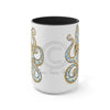 Blue Ring Octopus Ink Art Two-Tone Coffee Mugs 15Oz Mug