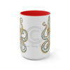 Blue Ring Octopus Ink Art Two-Tone Coffee Mugs 15Oz Mug