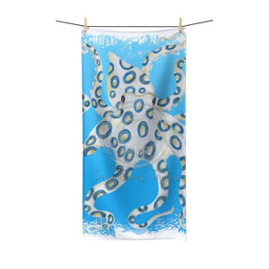 Blue Ring Octopus On Art Polycotton Towel 30X60 Home Decor