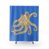Blue Ring Octopus Shower Curtain 71X74 Home Decor