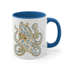 Blue Ring Octopus Tentacles Ink Art Accent Coffee Mug 11Oz