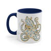 Blue Ring Octopus Tentacles Ink Art Accent Coffee Mug 11Oz