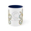 Blue Ring Octopus Tentacles Ink Art Accent Coffee Mug 11Oz Navy /