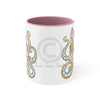 Blue Ring Octopus Tentacles Ink Art Accent Coffee Mug 11Oz Pink /