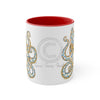 Blue Ring Octopus Tentacles Ink Art Accent Coffee Mug 11Oz Red /