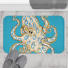 Blue Ring Octopus Tentacles Ink Art Bath Mat Home Decor