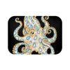 Blue Ring Octopus Tentacles Ink Art Black Bath Mat 24 × 17 Home Decor