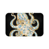 Blue Ring Octopus Tentacles Ink Art Black Bath Mat 34 × 21 Home Decor