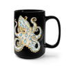 Blue Ring Octopus Tentacles Ink Art Black Mug 15Oz