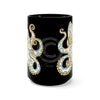 Blue Ring Octopus Tentacles Ink Art Black Mug 15Oz