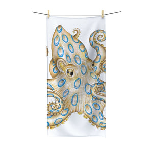Blue Ring Octopus Tentacles Ink Art Polycotton Towel 30 × 60 Home Decor
