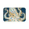 Blue Ring Octopus Tentacles Ink Art Vintage Map Bath Mat 34 × 21 Home Decor