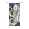 Blue Ring Octopus Tentacles Ink Art Vintage Map Ii Polycotton Towel 36 × 72 Home Decor
