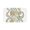 Blue Ring Octopus Tentacles Ink Art White Bath Mat 34 × 21 Home Decor
