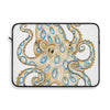 Blue Ring Octopus Tentacles Ink Art White Laptop Sleeve 15