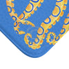Blue Ring Octopus Tentacles Watercolor Art Bath Mat Home Decor