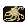 Blue Ring Octopus Tentacles Watercolor Art Black Bath Mat Small 24X17 Home Decor