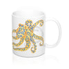 Blue Ring Octopus Watercolor Ink Art Mug 11Oz