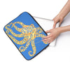 Blue Ring Octopus Watercolor Ink Laptop Sleeve