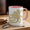 Blue Ring Octopus Watercolor On White Art Accent Coffee Mug 11Oz