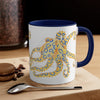 Blue Ring Octopus Watercolor On White Art Accent Coffee Mug 11Oz