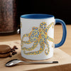 Blue Ring Octopus Watercolor On White Art Accent Coffee Mug 11Oz