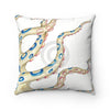 Blue Ring Tentacles Octopus Watercolor Pillow Home Decor