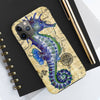 Blue Seahorse Vintage Map Beige Watercolor Art Case Mate Tough Phone Cases