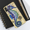 Blue Seahorse Vintage Map Beige Watercolor Art Case Mate Tough Phone Cases