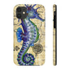 Blue Seahorse Vintage Map Beige Watercolor Art Case Mate Tough Phone Cases Iphone 11