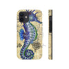Blue Seahorse Vintage Map Beige Watercolor Art Case Mate Tough Phone Cases Iphone 12 Mini
