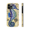 Blue Seahorse Vintage Map Beige Watercolor Art Case Mate Tough Phone Cases Iphone 12 Pro