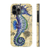 Blue Seahorse Vintage Map Beige Watercolor Art Case Mate Tough Phone Cases Iphone 12 Pro Max