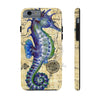 Blue Seahorse Vintage Map Beige Watercolor Art Case Mate Tough Phone Cases Iphone 6/6S