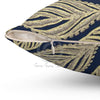 Blue Tan Leaves Pattern Square Pillow Home Decor