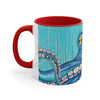 Blue Teal Kraken Octopus Ink Art Accent Coffee Mug 11Oz