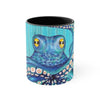 Blue Teal Kraken Octopus Ink Art Accent Coffee Mug 11Oz