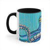 Blue Teal Kraken Octopus Ink Art Accent Coffee Mug 11Oz