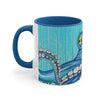 Blue Teal Kraken Octopus Ink Art Accent Coffee Mug 11Oz