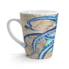 Blue Teal Octopus Compass Nautical Map Ink Art Latte Mug Mug