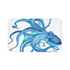 Blue Teal Octopus Tentacles Ink Art Bath Mat 34 × 21 Home Decor